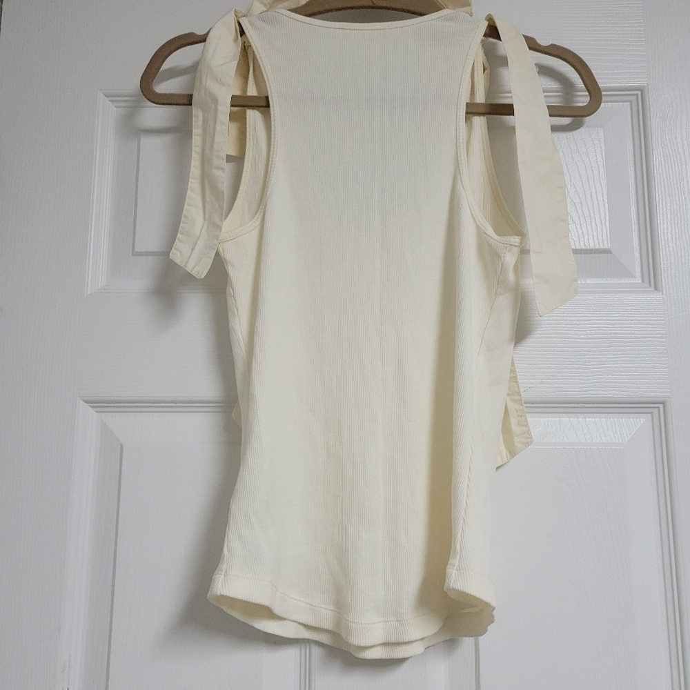 Ulla Johnson Bayley Bow Ribbed Tank Top. - Picture 4 of 10